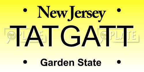 TATGATT New Jersey License Plate