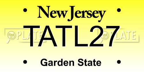 TATL27 New Jersey License Plate