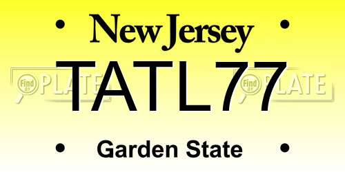 TATL77 New Jersey License Plate