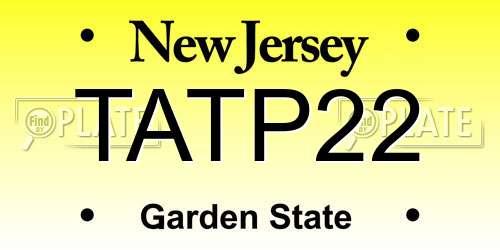 TATP22 New Jersey License Plate