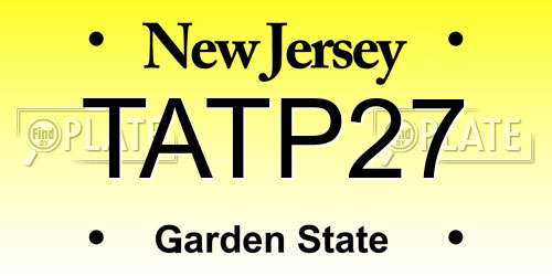 TATP27 New Jersey License Plate