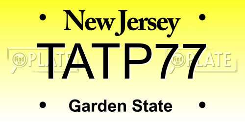 TATP77 New Jersey License Plate