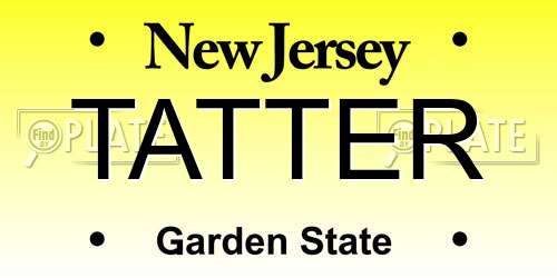 TATTER New Jersey License Plate