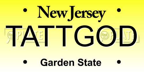 TATTGOD New Jersey License Plate