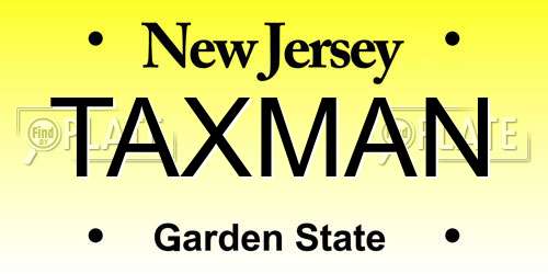 TAXMAN New Jersey License Plate