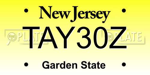 TAY30Z New Jersey License Plate