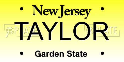 TAYLOR New Jersey License Plate