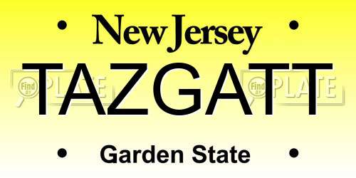 TAZGATT New Jersey License Plate