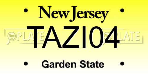 TAZI04 New Jersey License Plate