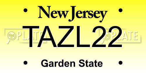 TAZL22 New Jersey License Plate