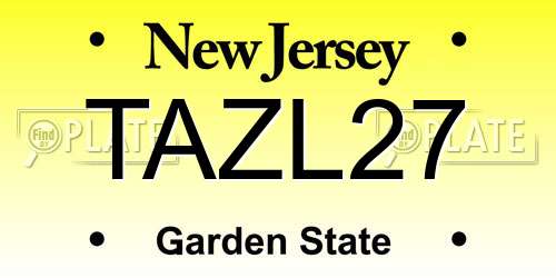 TAZL27 New Jersey License Plate