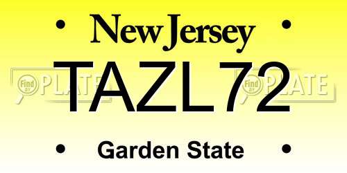 TAZL72 New Jersey License Plate
