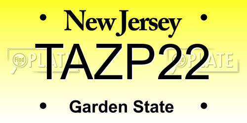 TAZP22 New Jersey License Plate