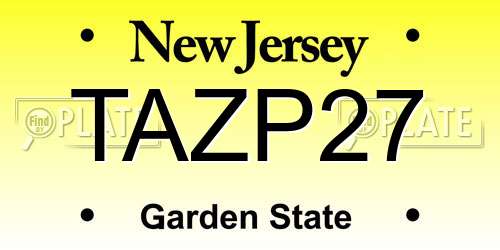 TAZP27 New Jersey License Plate