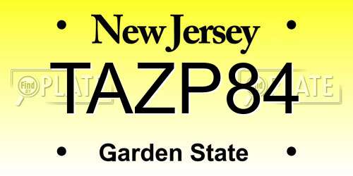 TAZP84 New Jersey License Plate