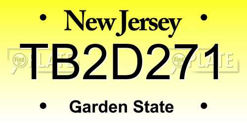 TB2D271 New Jersey License Plate