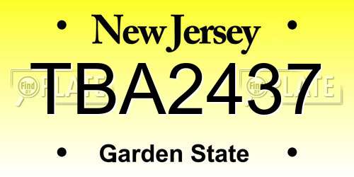 TBA2437 New Jersey License Plate
