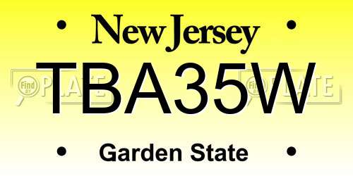 TBA35W New Jersey License Plate