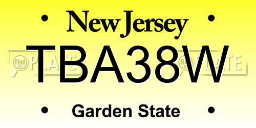 TBA38W New Jersey License Plate