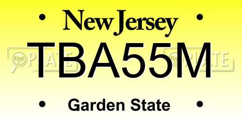 TBA55M New Jersey License Plate