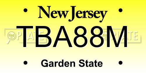 TBA88M New Jersey License Plate