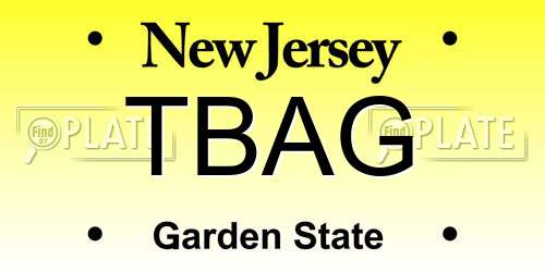 TBAG New Jersey License Plate