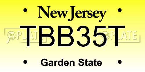 TBB35T New Jersey License Plate