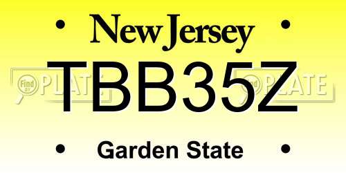 TBB35Z New Jersey License Plate