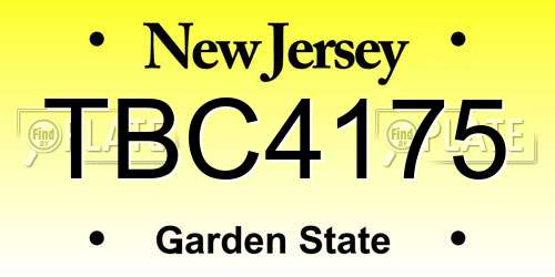 TBC4175 New Jersey License Plate