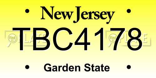 TBC4178 New Jersey License Plate