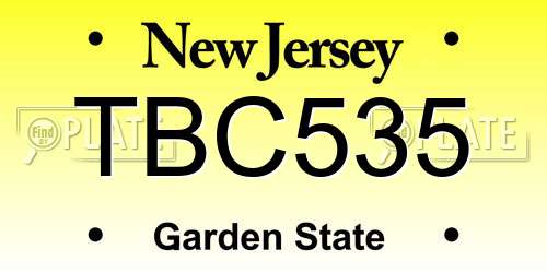 TBC535 New Jersey License Plate