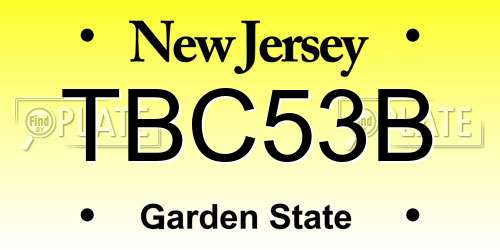 TBC53B New Jersey License Plate