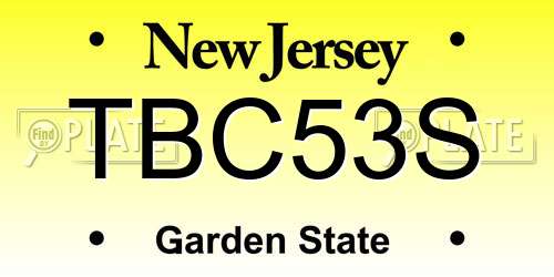 TBC53S New Jersey License Plate