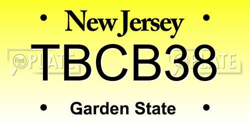 TBCB38 New Jersey License Plate