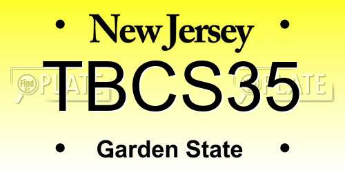 TBCS35 New Jersey License Plate