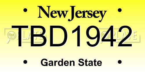 TBD1942 New Jersey License Plate