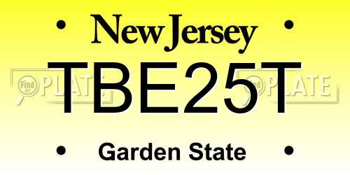 TBE25T New Jersey License Plate