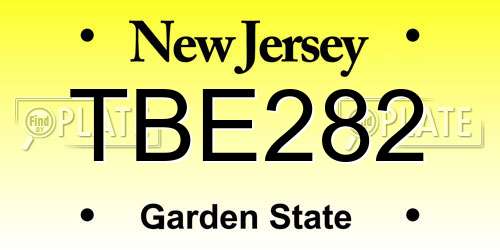 TBE282 New Jersey License Plate