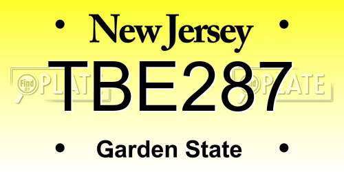 TBE287 New Jersey License Plate