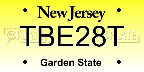 TBE28T New Jersey License Plate