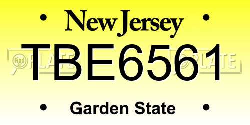 TBE6561 New Jersey License Plate
