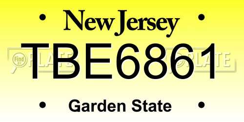 TBE6861 New Jersey License Plate
