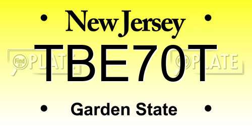 TBE70T New Jersey License Plate