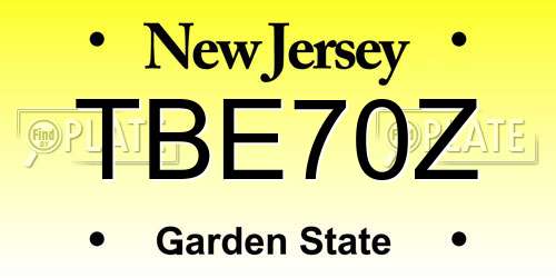 TBE70Z New Jersey License Plate