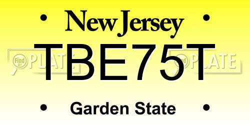 TBE75T New Jersey License Plate