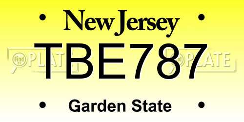 TBE787 New Jersey License Plate