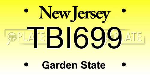 TBI699 New Jersey License Plate