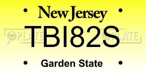 TBI82S New Jersey License Plate
