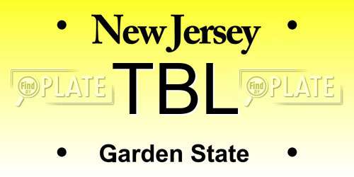 TBL New Jersey License Plate