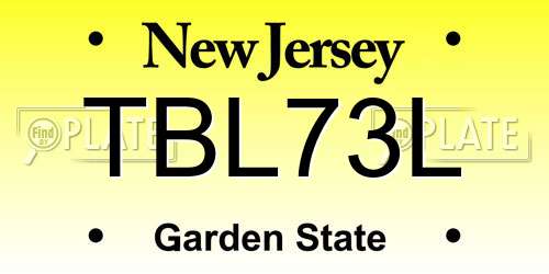 TBL73L New Jersey License Plate